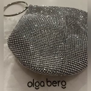 Olga Berg crystal mesh ring handle bag